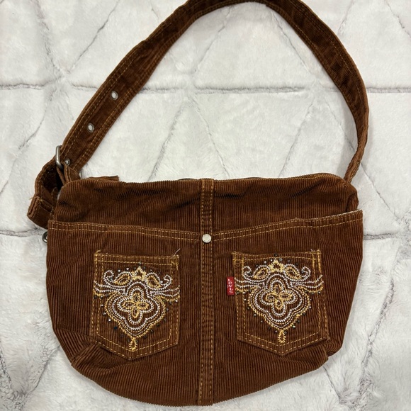 Levi's Handbags - Levi's Vintage 90s Crossbody/Satchel Hobo Small Bag Corduroy Brown Corduroy Y2k